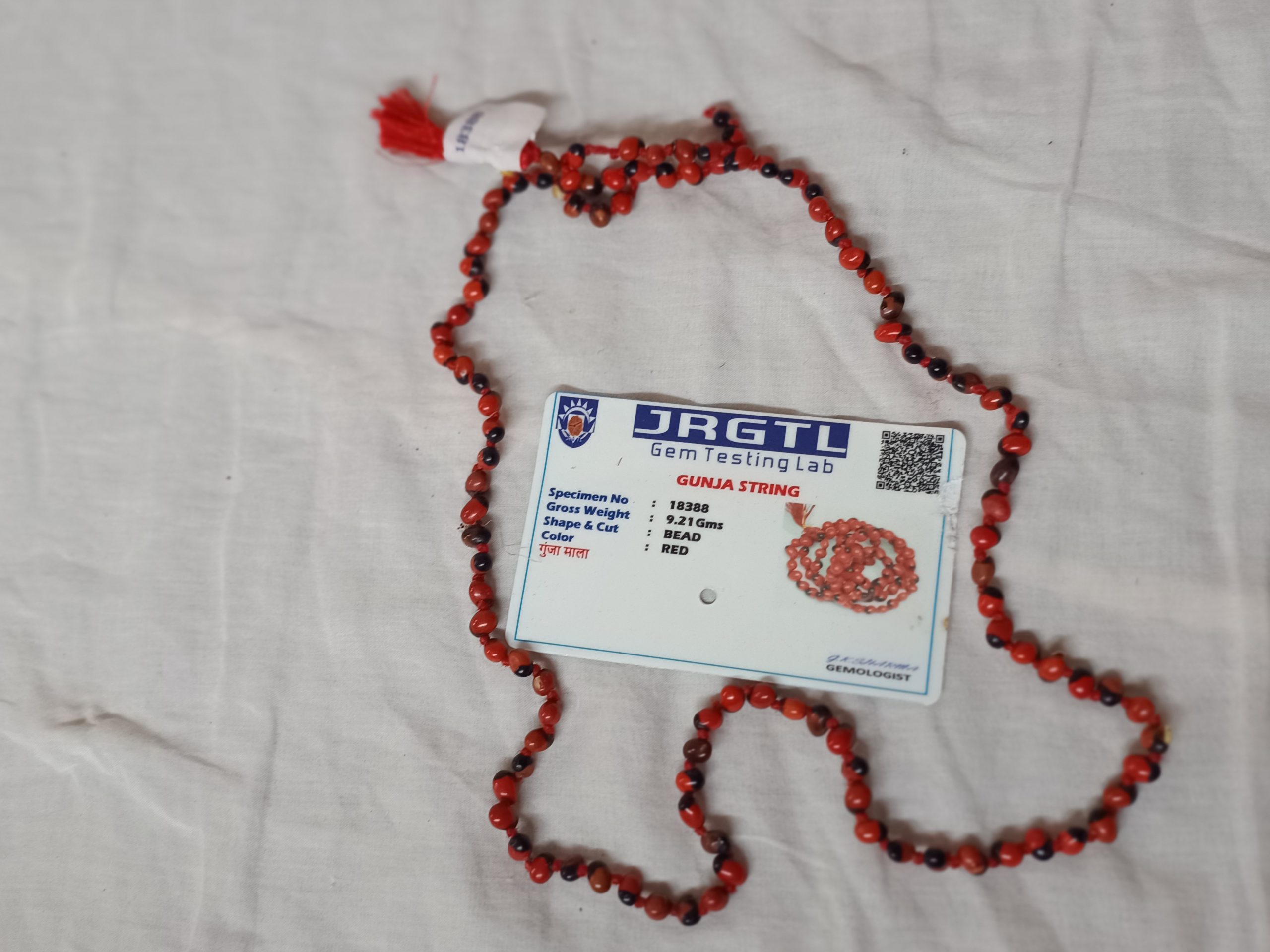 certified natural red gunja mala chirmi beads string