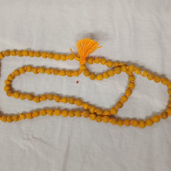 natural haldi mala turmeric root beads for baglamukhi and Brihaspati Jaap