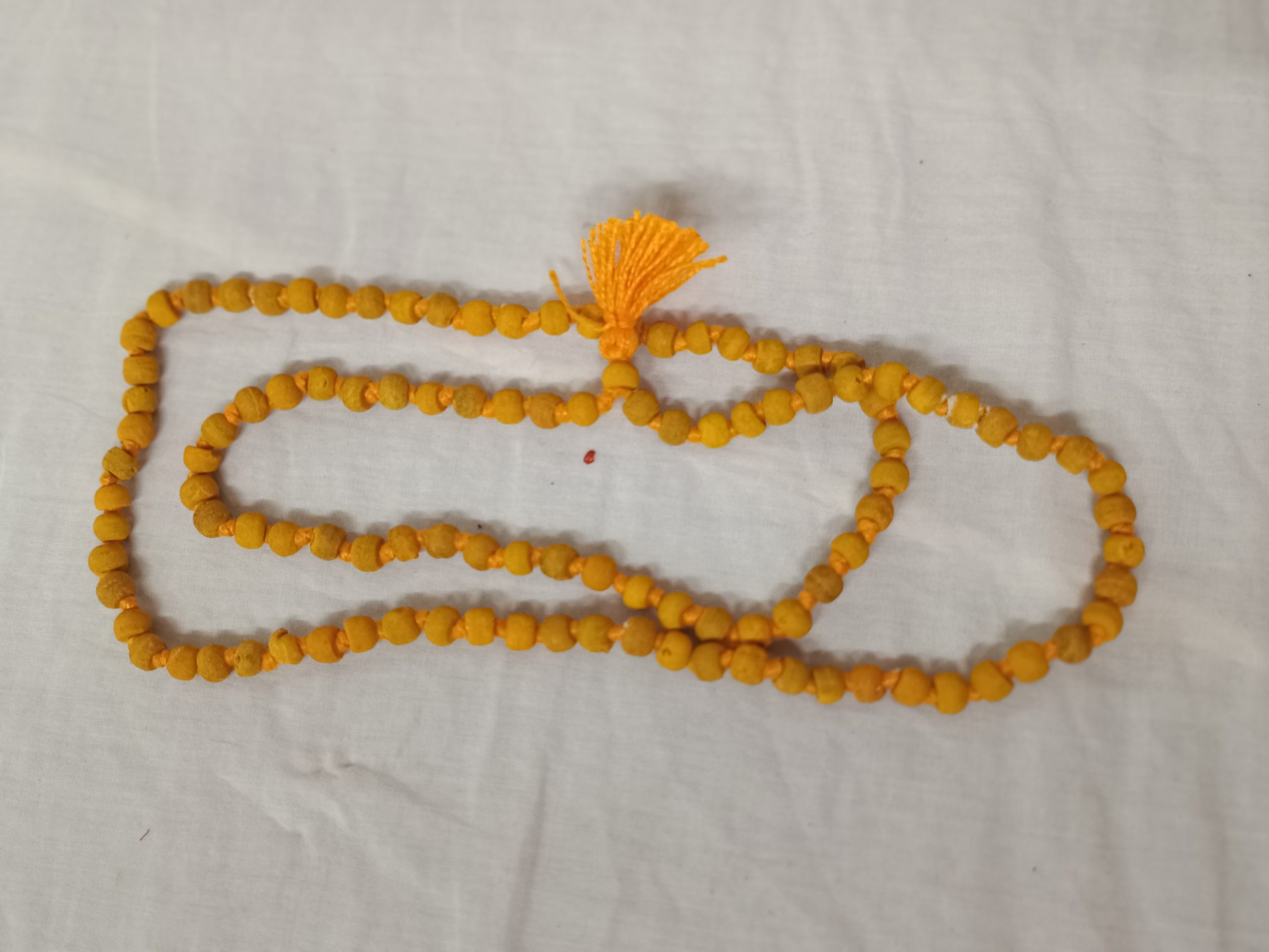 natural haldi mala turmeric root beads for baglamukhi and Brihaspati Jaap