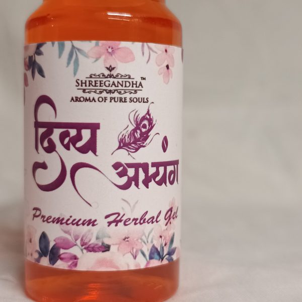 shreegandha divya abhyang premium herbal gel bottle deity snan