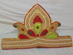 Golden Pearl Zari Flat Velcro Mukut