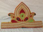 Golden Pearl Zari Flat Velcro Mukut