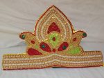 Golden Pearl Zari Flat Velcro Mukut