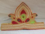 Golden Pearl Zari Flat Velcro Mukut