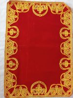 red velvet asan cloth for god golden stitching border