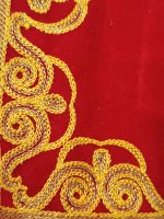 red velvet asan cloth for god golden stitching border