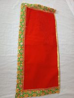 red velvet asan cloth for god stitch border