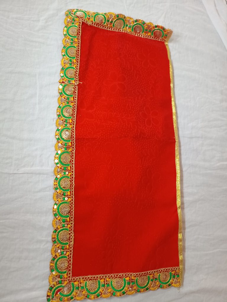red velvet asan cloth for god stitch border