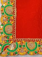 red velvet asan cloth for god stitch border