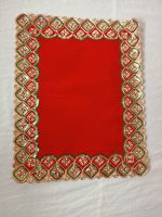 red velvet asan cloth for god beads border