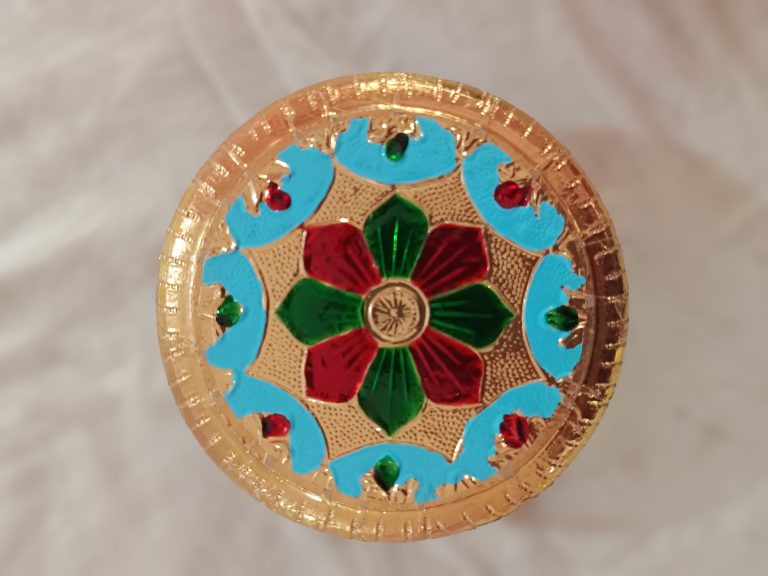 Meenakari Wooden Stand – Pooja Chowki
