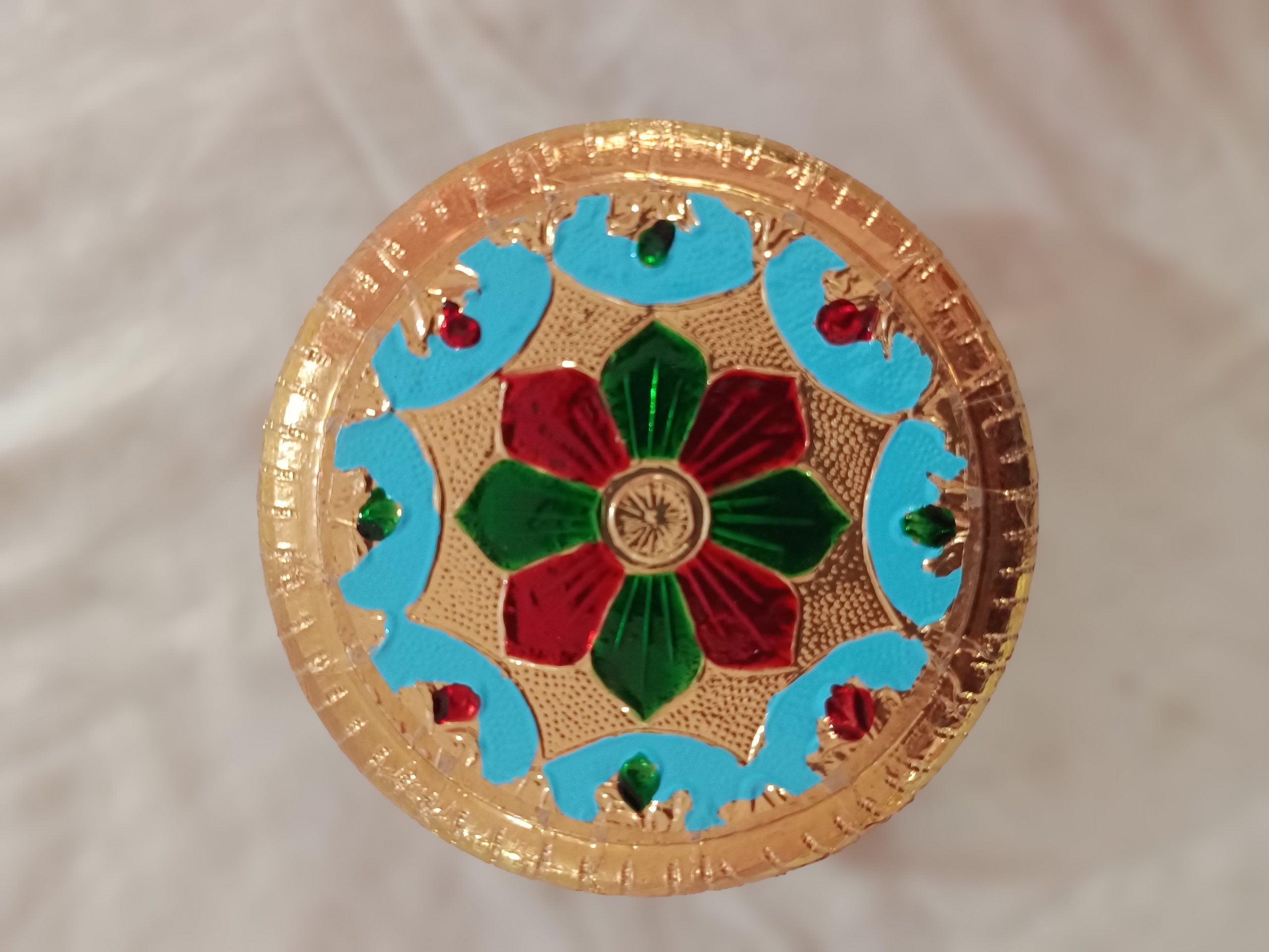 Meenakari Wooden Stand – Pooja Chowki