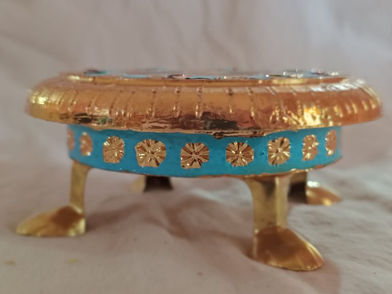 Meenakari Wooden Stand – Pooja Chowki