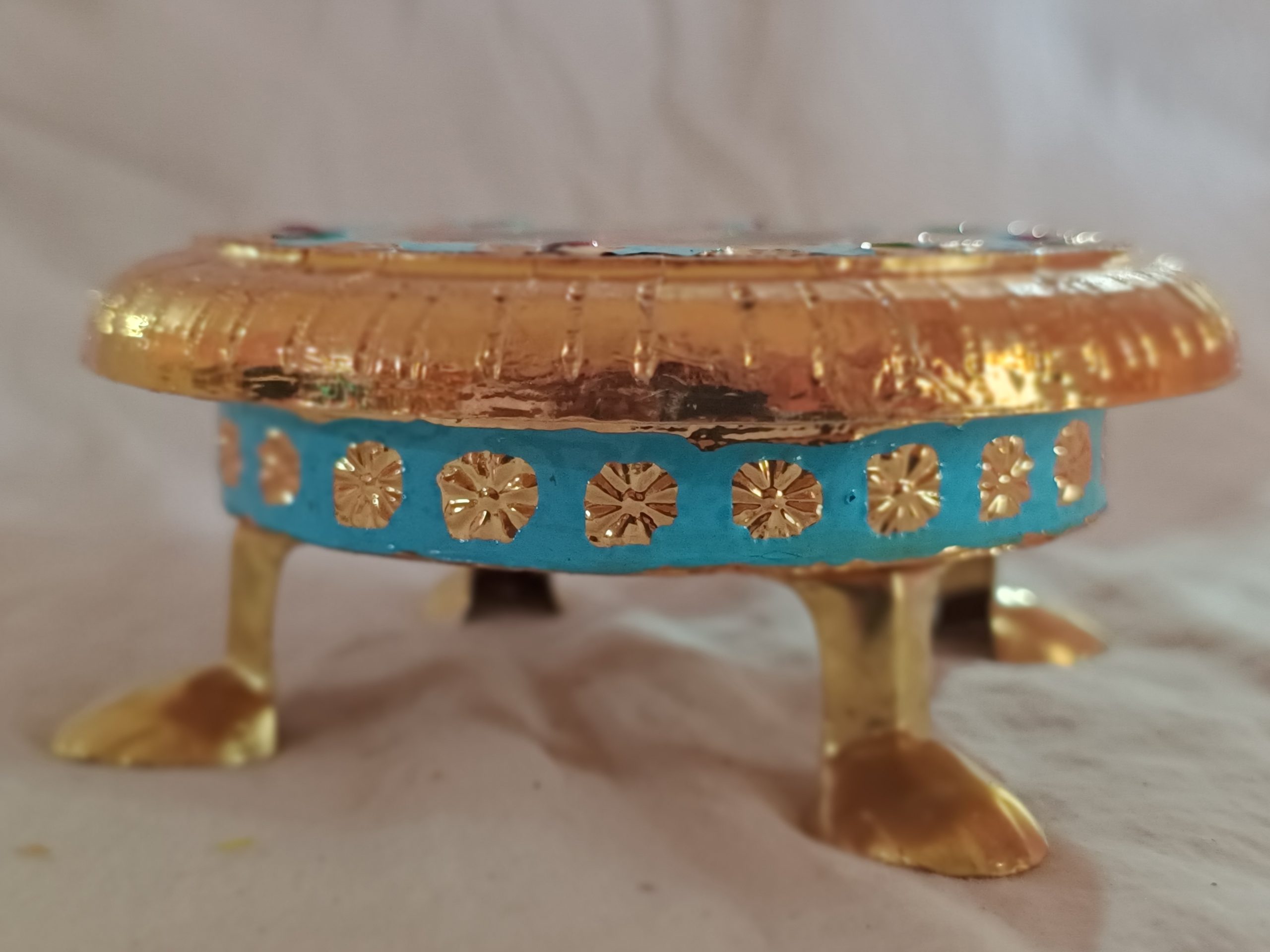 Meenakari Wooden Stand – Pooja Chowki