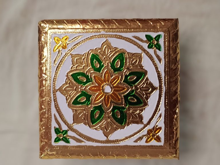 meenakari wooden seat - pooja chowki