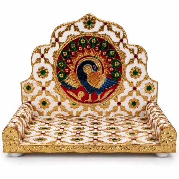 Laddu Gopal Singhasan with Peacock Design