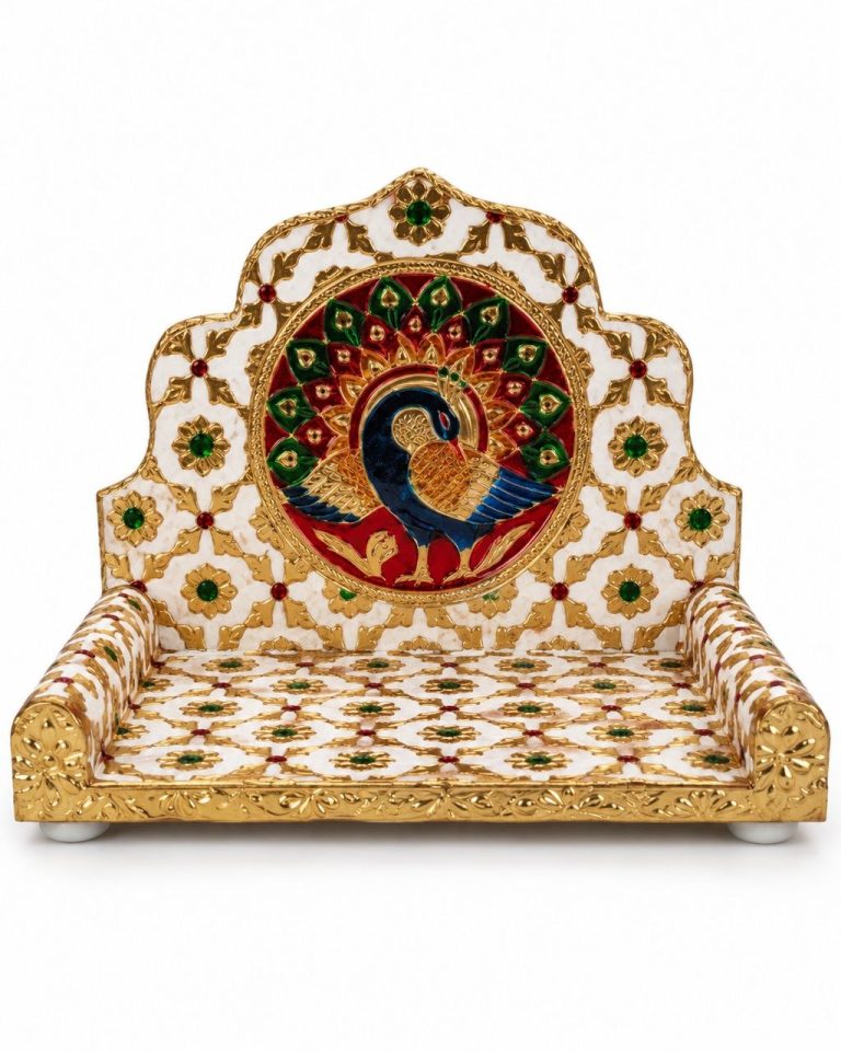 Laddu Gopal Singhasan with Peacock Design