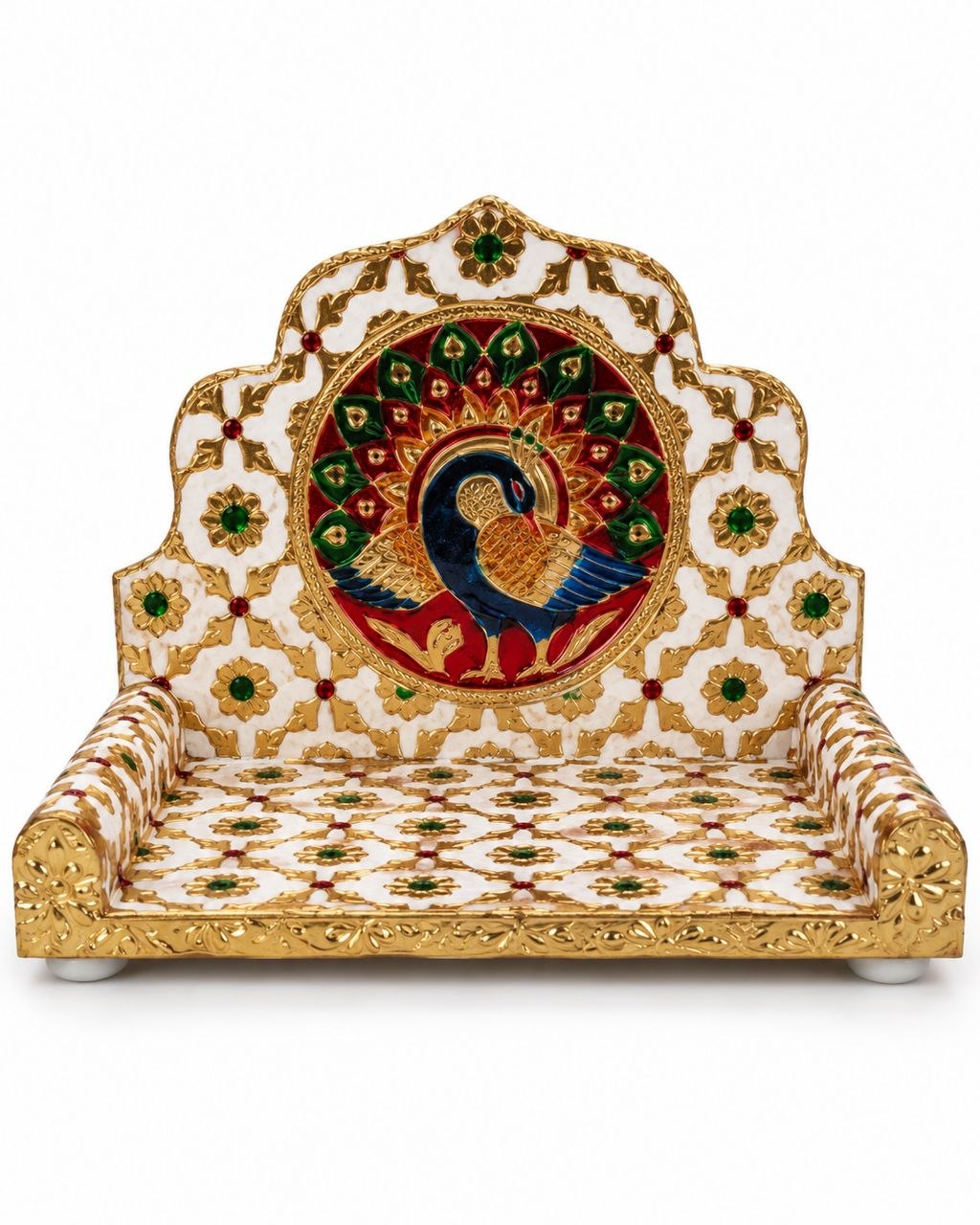 Laddu Gopal Singhasan with Peacock Design
