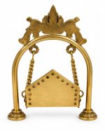 Traditional Laddu Gopal Gold-Tone Brass Jhula