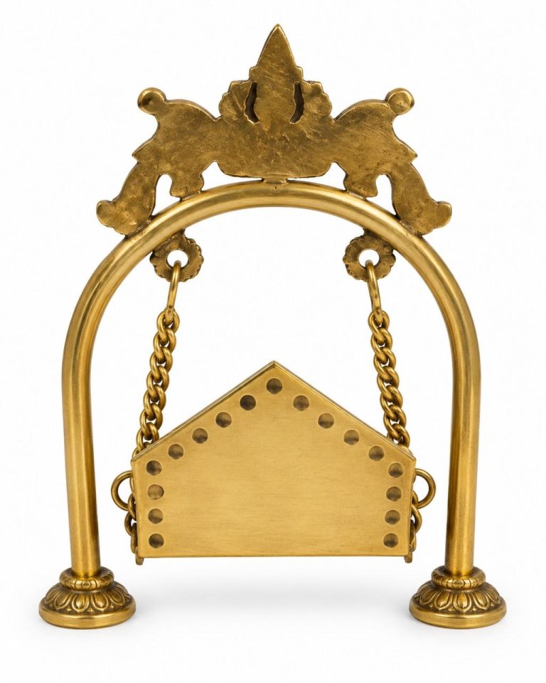 Traditional Laddu Gopal Gold-Tone Brass Jhula