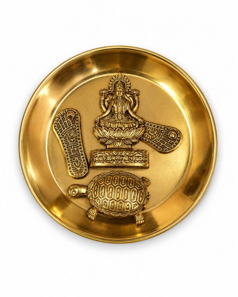 Lakshmi Charan Paduka and Kachua Brass Set